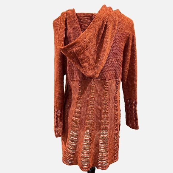 Umgee Sweaters - Umgee hooded burnt orange knit sweater